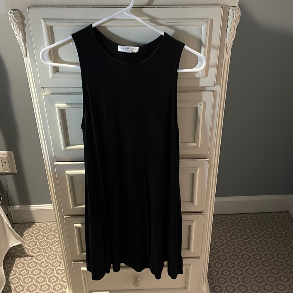 Black Cotton Shift Dress
